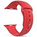 MoKo Apple Watch Band Series 1 Series 2, Soft Silicone Fitness Replacement Sports Band for 38mm Apple Watch 2015 & 2016 All Models, RED (Not fit 42mm Versions)
