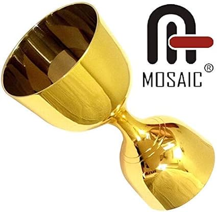 Mosaic Double Sided Brass Peg Measure, Gold