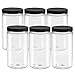 DilaBee 32 Oz Plastic Jars with Lids and Labels - 6 Pack Clear Storage Containers with Airtight Lids for Food, Kitchen Pantry, Home Organization and More