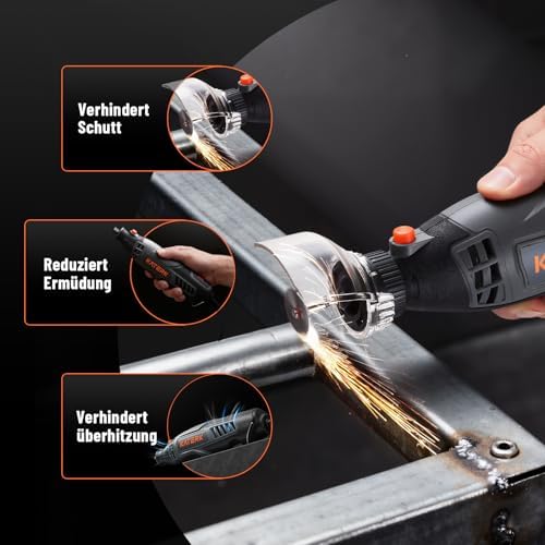 Rotationswerkzeug Set Professionelles mit Biegsamer Welle,155 Teiligem Zubehör,35000 U/min Hochleistungs Multifunktionswerkzeugsatz für Holzschnitzerei,Gravur,Schneiden,Schleifen,Sandstrahlen