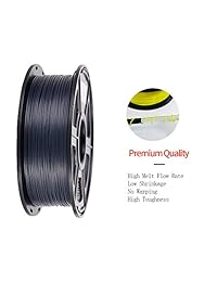 SunTop Filamento 3D de fibra de carbono PLA de 0.069 in, cumple con Rohs, 2.2 lbs (2,2 libras), precisión dimensional + - 0.001 in, negro