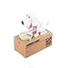 Just us Choken Bako Dog Bank Robotic Coin Munching Toy Money Box White