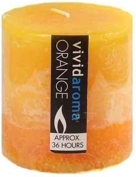 7X7.5Cm Vivid Aroma Scented Pillar Candle - Orange (9330028061334)