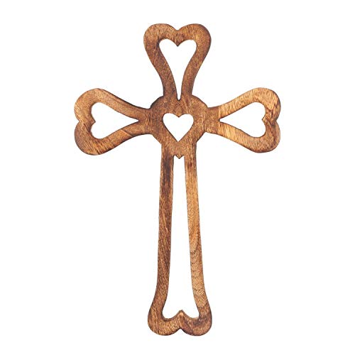 Eximious India Decorative Crucifix Wooden Wall Cross Art Plaque Handmade for Church Or Home DÃ©cor 12" X 8" (12" X 8")