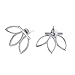925 Sterling Silver Lotus Flower Studs Earrings Simple Jewelry Chic Earrings for Women (Silver)