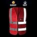 mountmarter 5 Pack Red Reflective Safety Vest for Women Men High Visibility Reflective Vest with 5 Pockets and Zipper Hi-Vis Neon