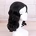 STfantasy Finger Wave Wig 1920s Retro Mid Length Long Curly Synthetic Hair for Women Cosplay Halloween Party Costume (Dark Black)