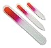 3 Piece Colored Set of Crystal Glass Nail Files for Manicures and Pedicures