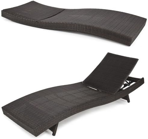 Outdoor Patio Furniture Wicker Rattan Adjustable Pool Chaise Lounge Chair Easy stacking and Storage BCP