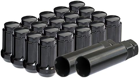 DCUAUTO 1.4" Tall 6-Spline Close End Acorn Steel Wheel Lug Nuts 12x1.25 for Infiniti Nissan Subaru Suzuki Cars Trucks with Key (Set of 20)