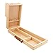 U.S. Art Supply Multi-Function Flip Open Artist Supply Box with Locking Clasps - Wooden Art Box for Artist Supplies, Brushes, Pencils, Erasers, Tool Storage Organizer Case to Protect and Transport
