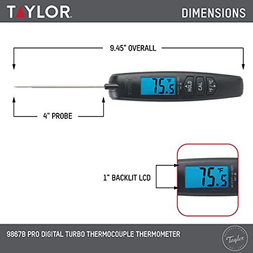 Taylor Precision Products Digital Turbo Instant Read Thermocouple Meat