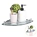 KES Bathroom Corner Glass Shelf Triangle Wall Shelf Corner Caddy Shelf Tempered Glass and SUS 304 Stainless Steel Wall Mount Brushed Finish, BGS2101A-2