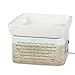 Elanze Designs Footprints in The Sand Ceramic Stoneware Electric 2 in 1 Jar Candle and Wax and Oil Warmer