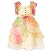 Richie House Girls' Dress with Pastel Ruffles and Pearls RH0920-B-3/4