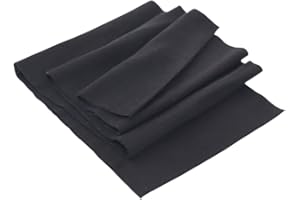 TinaKim Ribbing Fabric Trim, for T-Shirt Cuffs Neckline Waistband Material Summer Thin Clothing Sewing (53 Black, 63x8in)