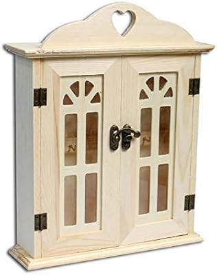 Vetrineinrete Cassetta Portachiavi 6 Ganci Bacheca In Legno 6 Posti Appendi Chiavi Da Muro Con Chiusura A Gancio Scatola Da Decorare Decoupage Fai Da