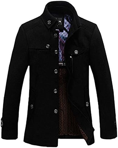Also Easy Winter Jakets For Men And Parks stand-up collar men's windbreaker jacket thickened woolen coat MC347 Woolen Jacket Black L