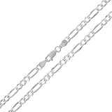 Sterling Silver Italian 4mm Figaro Link Diamond-Cut ITProLux Solid 925 Necklace Chain 16