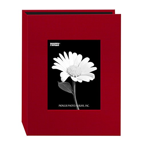 Pioneer 24 Pocket Fabric Frame Cover Photo Album, Apple Red