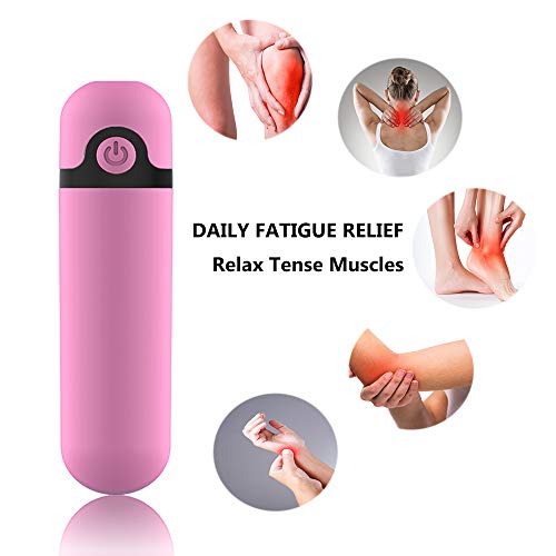 Rechargeable Personal Mini Wand Massager for Women Portable Handheld Cordless Waterproof for Neck Shoulder Back Body Massage Sports Recovery and Muscle Aches (Pink)