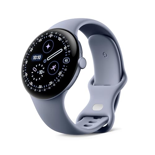 Google Pixel Watch 4 (45 mm) – Android-Smartwatch mit Gesundheits- und Fitness-Tracking und Unterstützung von Gemini – Aluminiumgehäuse in Satin Moons