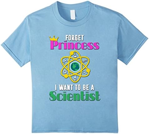 Kids Forget Princess I Want to be A Scientist Shirt 4 Baby Blue
