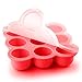 Tinydazzle Baby Food Container In Square Shape, Nine Portions Of Cute And Perfectly Safe Silicone Canisters, Portable And Perfect For Travelling, Microwave And Dishwasher Safe, Red