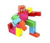 TooGet Brain Teaser Puzzle,Wooden Magic Cube Robot - Multi Color