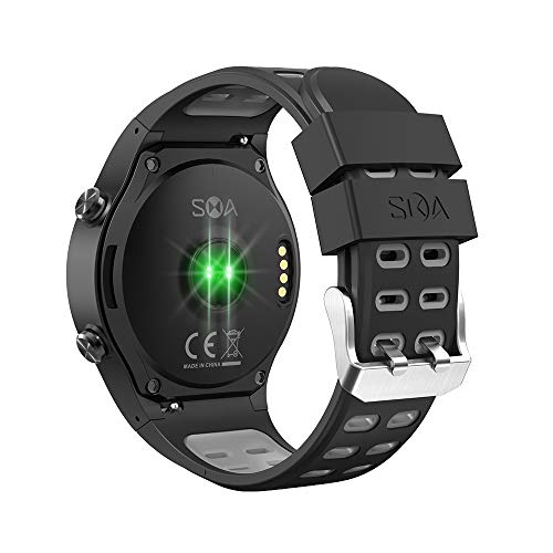 SMA-M1 GPS Sport Smart Watch Activity Tracker Fitness Watch for Men Heart Rate Monitor Watches Sleep Monitoring Smartwatch Gift for Father(Black)