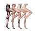 Huluwa Women's Stockings Ultra-Thin Seamless Pantyhoses, Anti-Hook Silk, Comfortable and Smooth, Good Elasticity, 4 Pairs, Assorted Colors