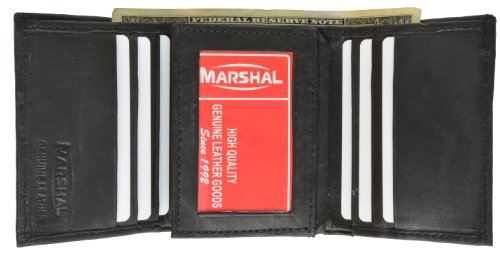 Genuine Leather Trifold Wallet with Credit Card and Key Holder by Marshal