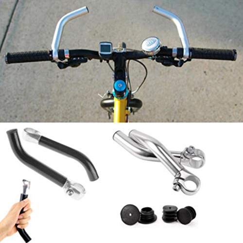 CMrtew 1Pair 22.2mm Bicycle Handlebar Extended Bracket Headlight Mount Bar Computer Holder Lamp Aluminum Alloy Nonslip Support Extender (Black)