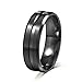 Areke 8mm Men Women Wedding Rings,Stainless Steel Matte Polished Engagement Finger Bagues Sets Of 3