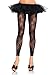 Leg Avenue Women's Floral Lace Footless Tights, Black, One Size