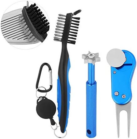 DYJKOUG Golf Club Cleaner Set, Golf Club Brush, Groove Sharpener with 6 Heads, Foldable Golf Repair Tool with Ball Marker, Portable Golf Brush Tool Kits for All Golf Irons DYJKOUG Golf Club Cleaner Set, Golf Club Brush, Groove Sharpener with 6 Heads, Foldable Golf Repair Tool with Ball Marker, Portable Golf Brush Tool Kits for All Golf Irons
