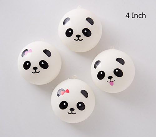 4 Inch Cute Jumbo Panda Squishy Toys Fun2Us Chubby Panda Bread Keychains Healing Squishies Toy 4 of Pack