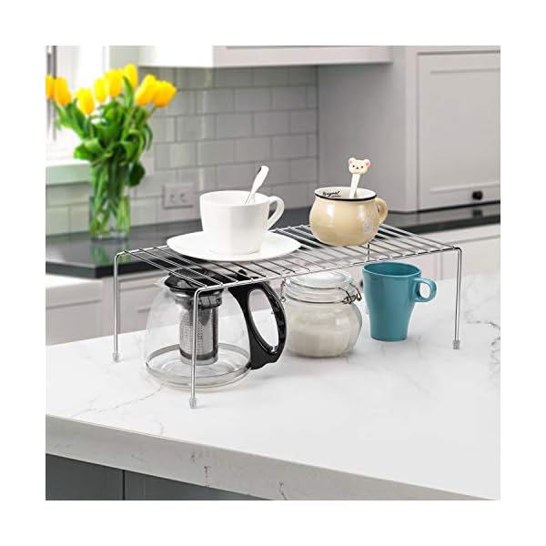 ROFAY-Kitchen-Cupboard-Shelf-Wire-Rack-2-Pack-Cabinet-Shelf-Storage-Organiser-for-Kitchen-Cupboard-Pantry-Counter-Tops-Fridge-Food-and-Utensils-Chrome ROFAY Kitchen Cupboard Shelf Wire Rack - 2 Pack Cabinet Shelf Storage Organiser for Kitchen Cupboard, Pantry, Counter…