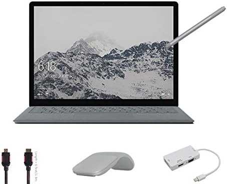 2017 Surface Laptop Bundle (5 Items): Surface Laptop Platinum Core i5, 4GB, 128GB SSD, Surface Pen Platinum, Surface Arc Mouse Light Gray, Mini DisplayPort Adaptor and HDMI Cable