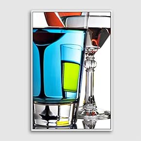 Framed Wine Glass Home Artwork for Living Room Bedroom