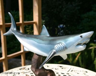Land & Sea Taxidermy 20" Fiberglass Mako Shark Sculpture Statue