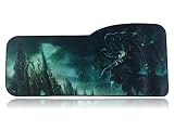 World of Warcraft Extended Size Custom Professional Gaming Mouse Pad - Anti Slip Rubber Base - Stitched Edges - Large Desk Mat - 28.5" x 12.75" x 0.12" (Curve, Illidan Stormrage)