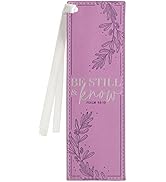 Christian Art Gifts Purple Faux Leather Purple Floral Bookmark for Women: Be Still and Know - Psa...