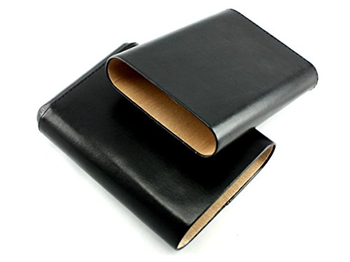 Skyway Avery High Capacity Leather Cigar Case Holder with Cedar Lining - Black - Thumbnail 2