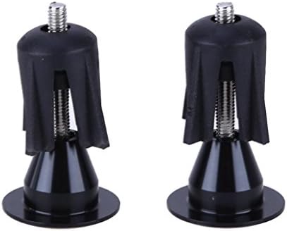 LEEERYA One Pair Aluminum Bicycle Cycling Handlebar Grips Handle Bar Cap End Plug (Black)