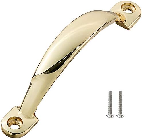 Aquieen Window/Door/Pull/Front Screw Handle 64 MM Gold Finish FS121 (Pack of 2)