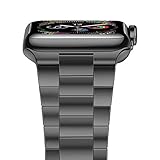 iiteeology Compatible with Apple Watch Band 42mm 44mm, Upgraded Version Solid Stainless Steel Band Business Replacement iWatch Strap for Apple Watch Series 5/4/3/2/1 - Space Gray