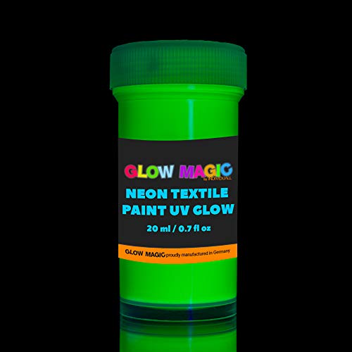 Glow Magic Fabric UV Paint Set - Set of 8 – Neon Textile Black Light Paints - Fluorescent Tie Dye Clothing Color – For Vibrant Glowing Art Projects - Easter Egg Painting 8 x 20 ml / 0.7 fl oz