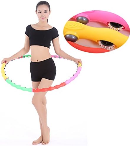 JOINTUP 39Inch 8 Sections Detachable Sports Fitness Waist Slimming Magnetic Massage Adjustable Hula Hoop (with massage wheels)