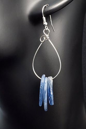 Sterling Silver earrings with Kyanite / wire wrapped / handmade